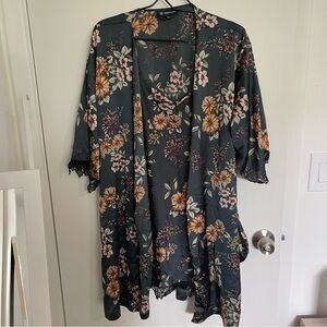 Floral Kimono Jacket and Camisole